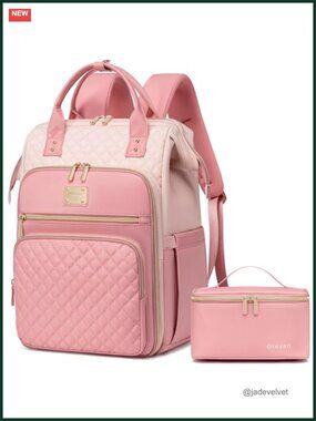 Laptop Backpack with Insulated Lunch Bag, Work Travel Backpack for Women and Men